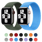 金屬頭編織尼龍純色替換錶帶，適用於 Apple Watch Series 6 & SE & 5 & 4 44mm / 3 & 2 & 1 42mm，XS 135mm、S 145mm、M 155mm