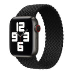 金屬頭編織尼龍純色替換錶帶，適用於 Apple Watch Series 6 & SE & 5 & 4 44mm / 3 & 2 & 1 42mm，XS 135mm、S 145mm、M 155mm