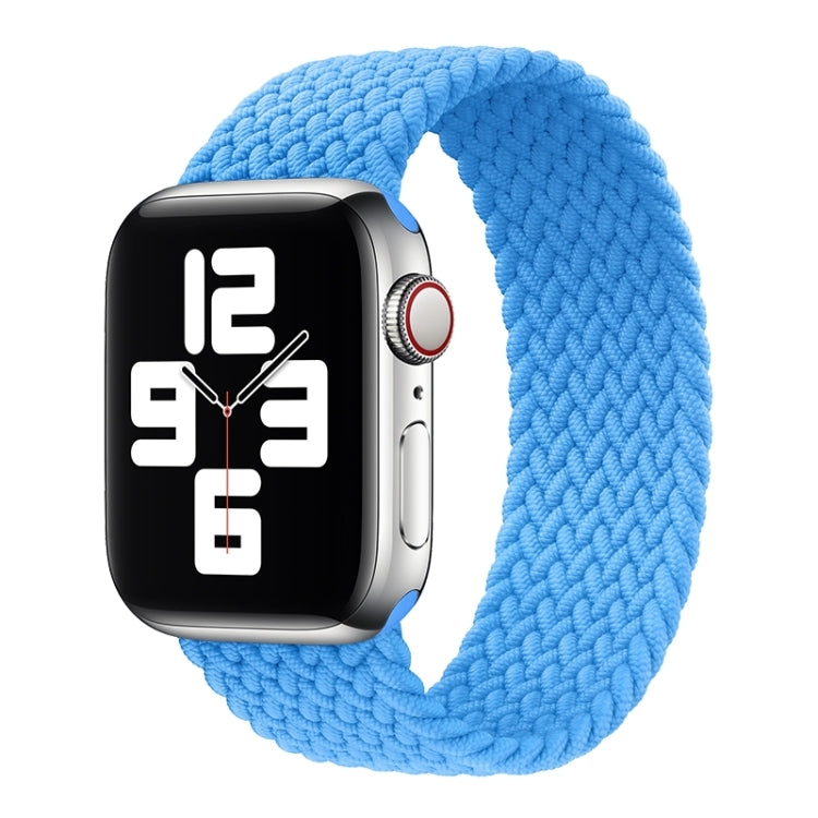金屬頭編織尼龍純色替換錶帶，適用於 Apple Watch Series 6 & SE & 5 & 4 44mm / 3 & 2 & 1 42mm，XS 135mm、S 145mm、M 155mm