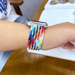 彩虹編織單環替換錶帶，尺寸：S 135mm 適用於 Apple Watch Series 6 & SE & 5 & 4 44mm / 3 & 2 & 1 42mm，S 135mm 44mm / 42mm