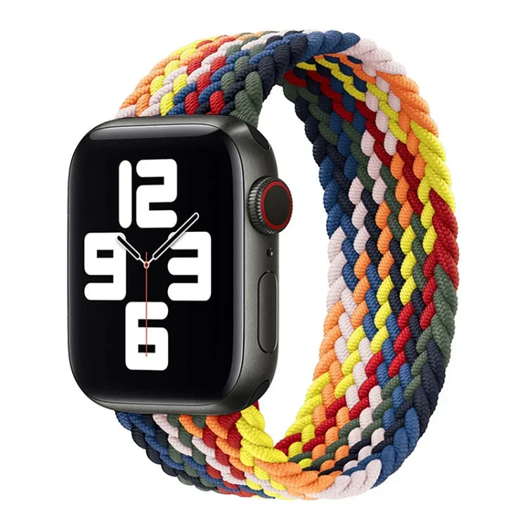 彩虹編織單環替換錶帶，尺寸：S 135mm 適用於 Apple Watch Series 6 & SE & 5 & 4 44mm / 3 & 2 & 1 42mm，S 135mm 44mm / 42mm
