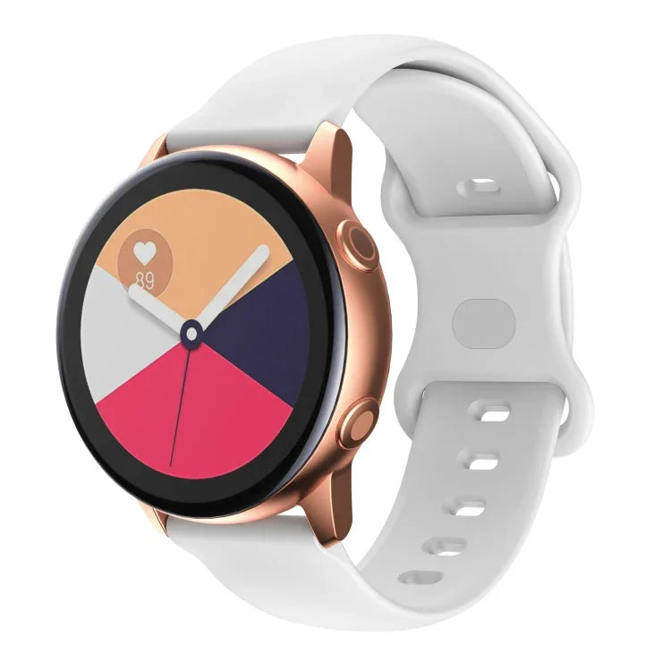 蝴蝶扣矽膠替換錶帶，20mm 適用於 Samsung Galaxy Watch Active 3 41mm，22mm 適用於 Samsung Galaxy Watch Active 3 45mm