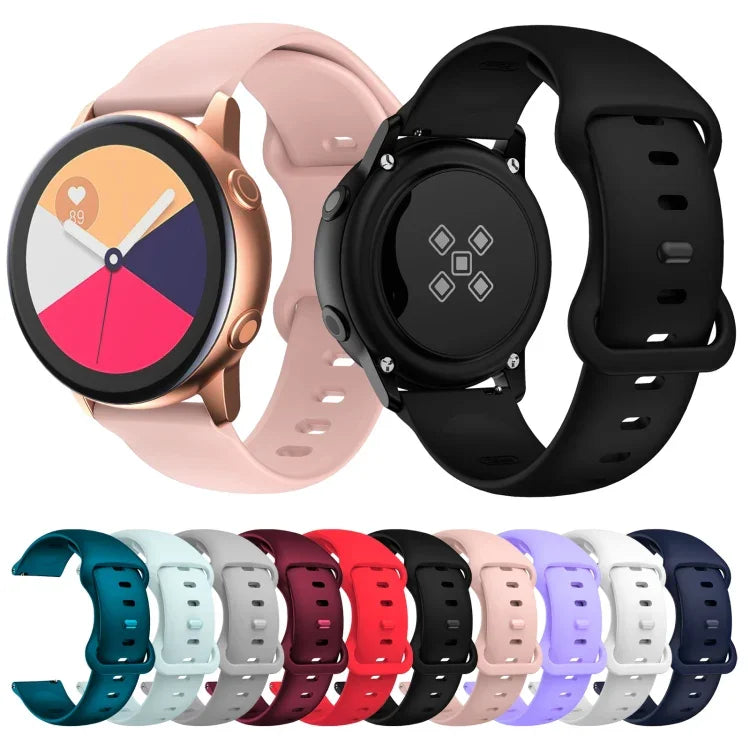 蝴蝶扣矽膠替換錶帶，20mm 適用於 Samsung Galaxy Watch Active 3 41mm，22mm 適用於 Samsung Galaxy Watch Active 3 45mm