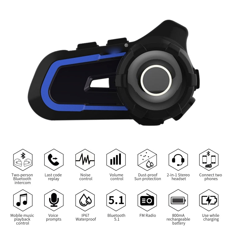 WUPP 藍牙 5.1 S2 摩托車安全帽全雙工藍牙對講耳機