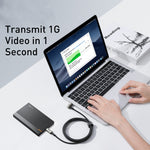 Baseus CATPN-01 100W 5A PD3.1 Gen2 USB-C / Type-C 轉 USB-C / Type-C 高清同屏同軸錘式線，線長：1.5m