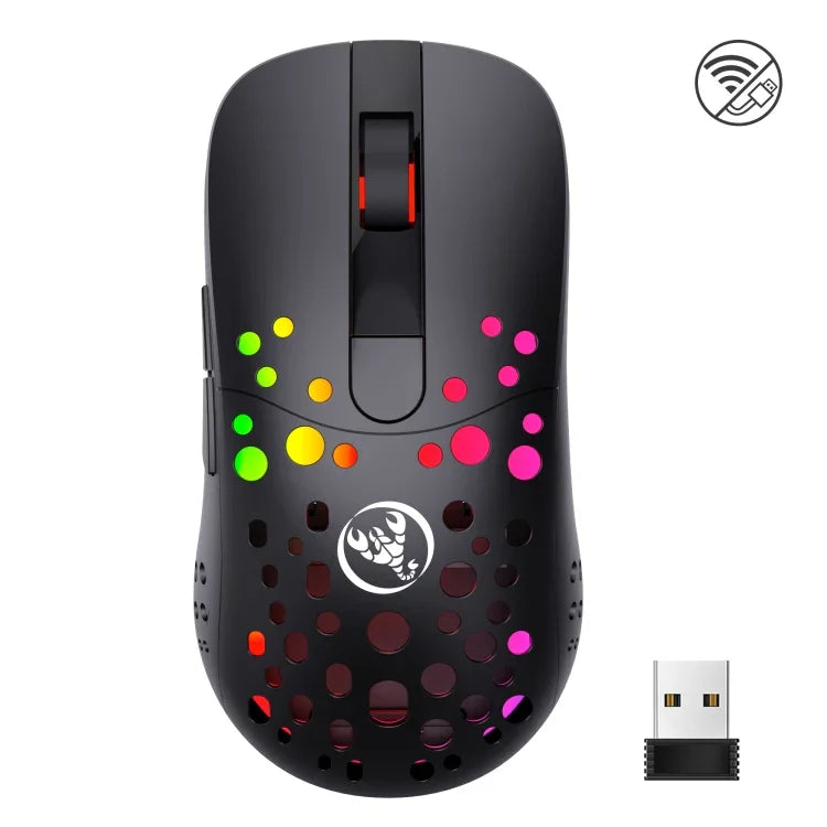 HXSJ T100 10000 DPI RGB 巨集定義有線無線雙模滑鼠