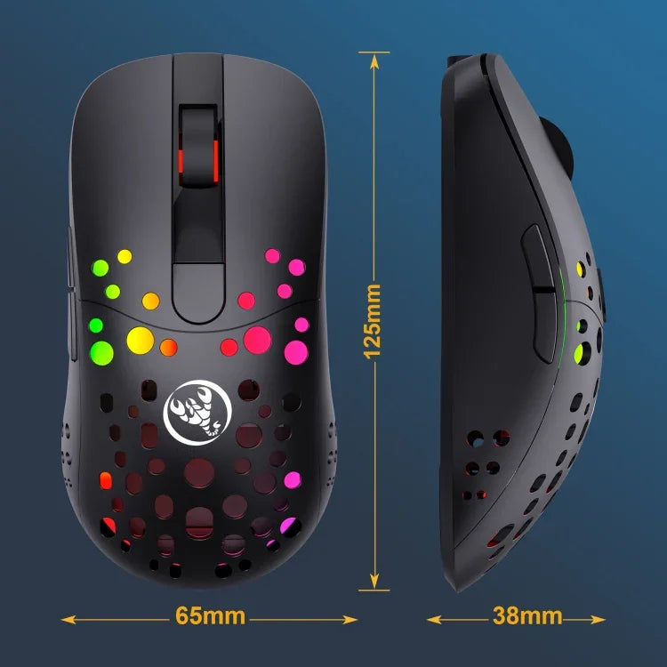 HXSJ T100 10000 DPI RGB 巨集定義有線無線雙模滑鼠