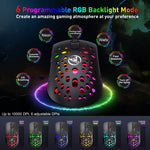 HXSJ T100 10000 DPI RGB 巨集定義有線無線雙模滑鼠