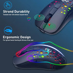 HXSJ T100 10000 DPI RGB 巨集定義有線無線雙模滑鼠
