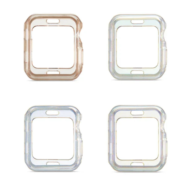 閃粉 TPU 保護殼，適用於 Apple Watch 系列 6 / 5 / 4 / Watch SE 44mm，適用於 Apple Watch 系列 3 & 2 & 1 42mm，適用於 Apple Watch 系列 6 / 5 / 4 / Watch SE 40mm，適用於 Apple Watch 系列 3 & 2 & 1 38mm