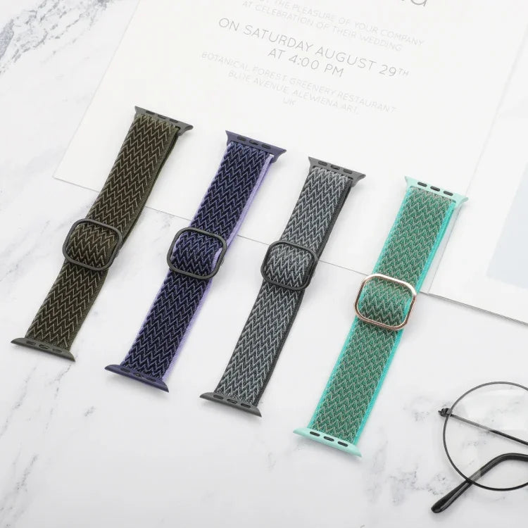 波浪紋尼龍替換錶帶，適用於 Apple Watch 系列，7 45mm / 6 & SE & 5 & 4 44mm / 3 & 2 & 1 42mm，7 41mm / 6 & SE & 5 & 4 40mm / 3 & 2 & 1 38mm