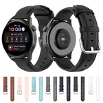 For Huawei Watch 3 / 3 Pro 22mm Round Tail Leather Replacement Strap Watchband