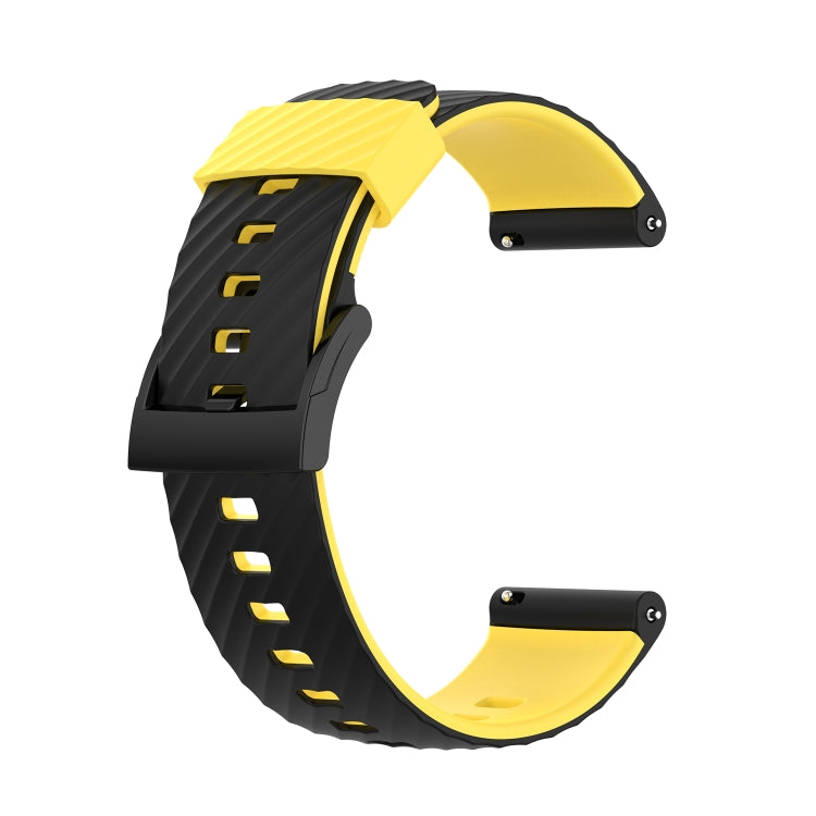 For Suunto 7 24mm Two-color Silicone Replacement Strap Watchband