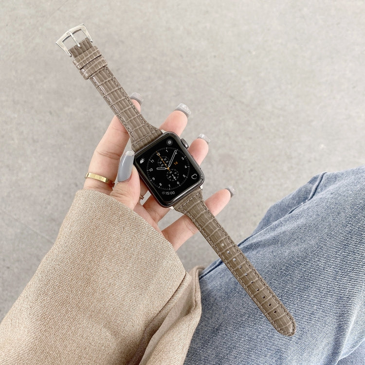 鱷魚紋皮革替換錶帶, 適用於 Apple Watch Series 7 41mm / & 6 & SE & 5 & 4 40mm, 適用於 Apple Watch Series 7 45mm / & 6 & SE & 5 & 4 44mm