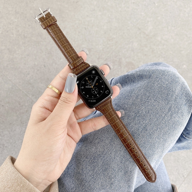 鱷魚紋皮革替換錶帶, 適用於 Apple Watch Series 7 41mm / & 6 & SE & 5 & 4 40mm, 適用於 Apple Watch Series 7 45mm / & 6 & SE & 5 & 4 44mm