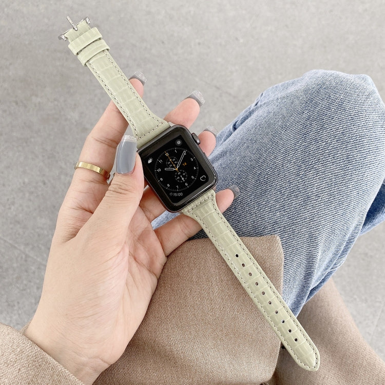 鱷魚紋皮革替換錶帶, 適用於 Apple Watch Series 7 41mm / & 6 & SE & 5 & 4 40mm, 適用於 Apple Watch Series 7 45mm / & 6 & SE & 5 & 4 44mm