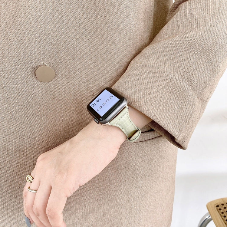 鱷魚紋皮革替換錶帶, 適用於 Apple Watch Series 7 41mm / & 6 & SE & 5 & 4 40mm, 適用於 Apple Watch Series 7 45mm / & 6 & SE & 5 & 4 44mm