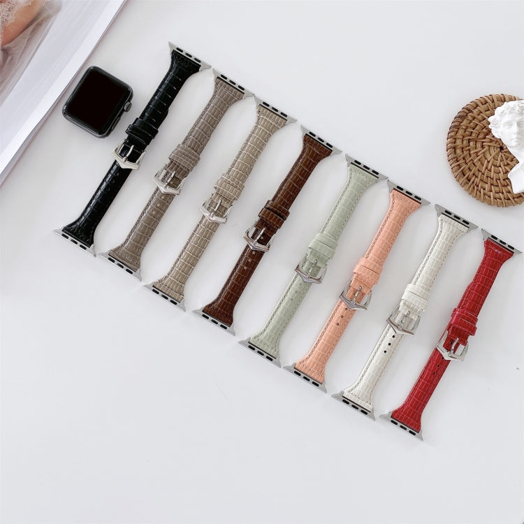 鱷魚紋皮革替換錶帶, 適用於 Apple Watch Series 7 41mm / & 6 & SE & 5 & 4 40mm, 適用於 Apple Watch Series 7 45mm / & 6 & SE & 5 & 4 44mm