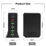 6合1 65W PD USB-C / Type-C + QC 3.0 USB + 4 USB 多埠旅行充電器，US插頭，EU插頭，UK插頭，AU插頭