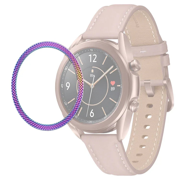 Smart Watch Rhombus Texture Bezel Ring, For Samsung Galaxy Watch 3 41mm, For Samsung Galaxy Watch 3 45mm