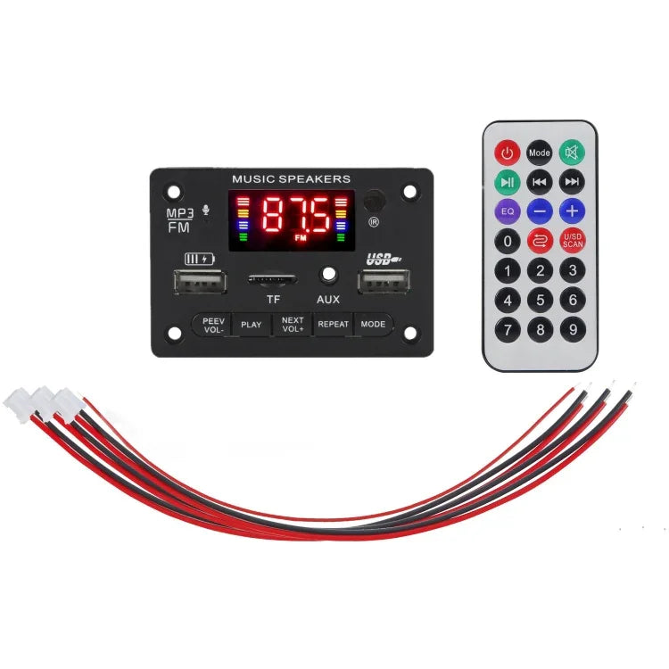 JX-809BT 汽車 12V 音頻 MP3 播放解碼板 FM 收音機 USB，帶藍牙 / 遙控 / 錄音, JX-809BT