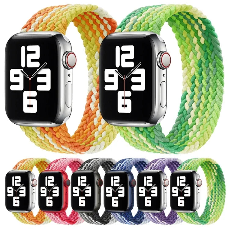 單圈編織尼龍替換錶帶，尺寸：M 145mm 適用於 Apple Watch Series 6 & SE & 5 & 4 40mm / 3 & 2 & 1 38mm，M 145mm 40mm / 38 mm