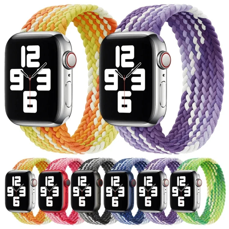 單圈編織尼龍替換錶帶，尺寸：L 155mm 適用於 Apple Watch Series 6 & SE & 5 & 4 40mm / 3 & 2 & 1 38mm，L 155mm 40mm / 38 mm