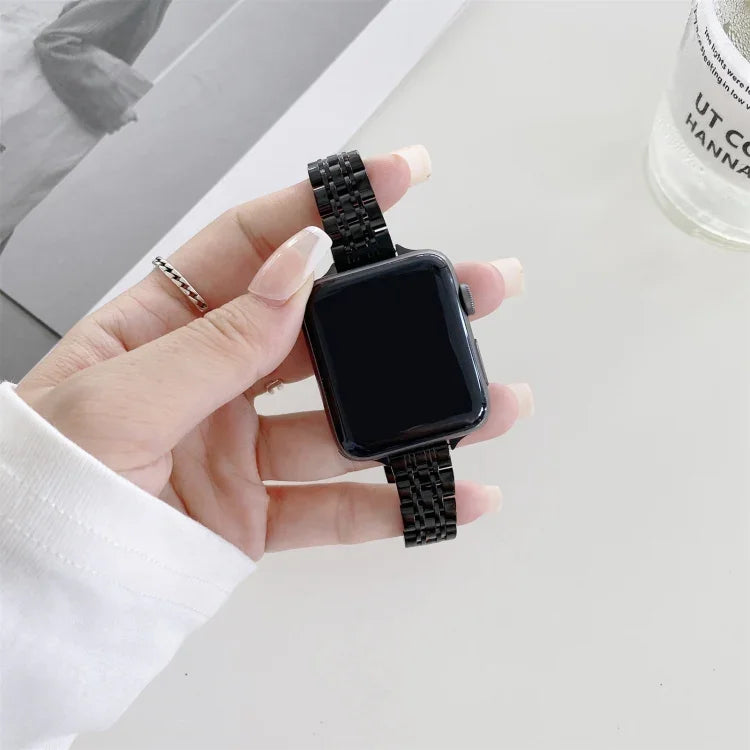 七珠鋼替換錶帶，適用於 Apple Watch Series 7 41mm / & 6 & SE & 5 & 4 40mm，Apple Watch Series 7 45mm / & 6 & SE & 5 & 4 44mm