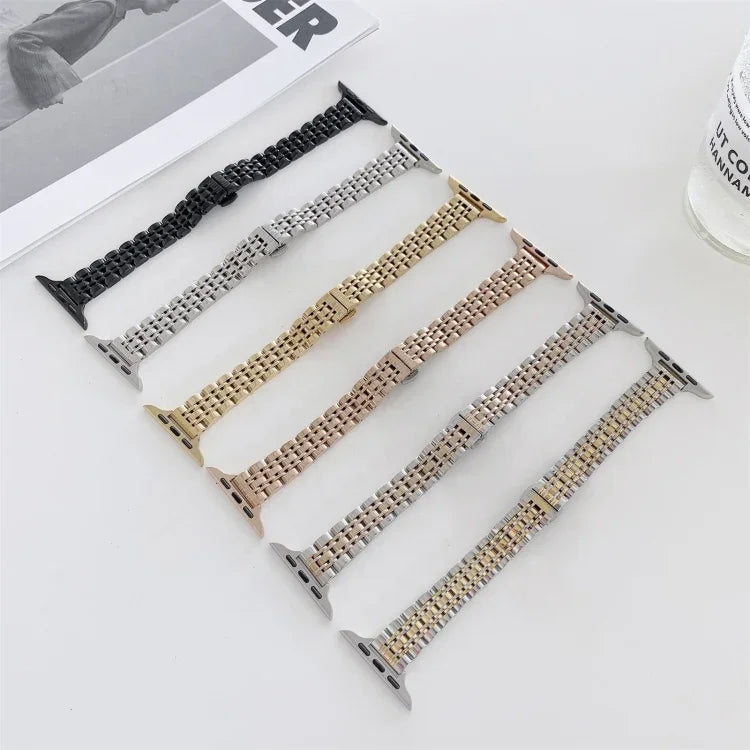 七珠鋼替換錶帶，適用於 Apple Watch Series 7 41mm / & 6 & SE & 5 & 4 40mm，Apple Watch Series 7 45mm / & 6 & SE & 5 & 4 44mm