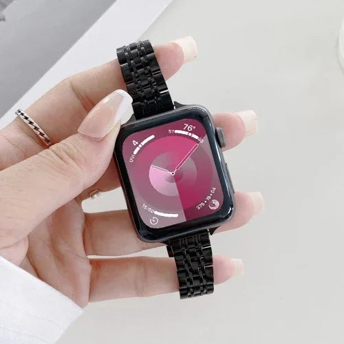 七珠鋼替換錶帶，適用於 Apple Watch Series 7 41mm / & 6 & SE & 5 & 4 40mm，Apple Watch Series 7 45mm / & 6 & SE & 5 & 4 44mm