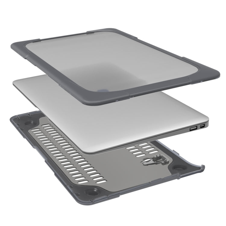 TPU + PC 雙色防摔筆電保護殼，適用於 MacBook Air 11.6 吋 A1465 / A1370，適用於 MacBook Retina 12 吋 A1534