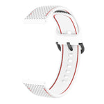 適用於 Samsung Galaxy Watch Active 2 雙色縫線矽膠替換錶帶，20mm