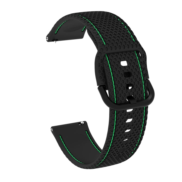適用於 Samsung Galaxy Watch Active 2 雙色縫線矽膠替換錶帶，20mm