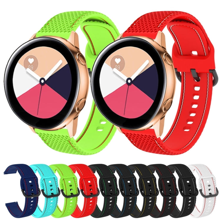 適用於 Samsung Galaxy Watch Active 2 雙色縫線矽膠替換錶帶，20mm