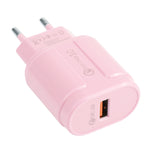 13-3 QC3.0 單USB介面馬卡龍旅行充電器，EU插頭，US插頭