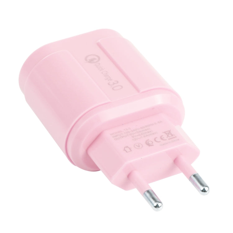 13-3 QC3.0 單USB介面馬卡龍旅行充電器，EU插頭，US插頭
