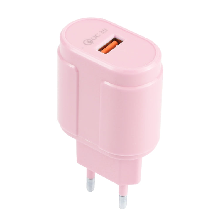 13-3 QC3.0 單USB介面馬卡龍旅行充電器，EU插頭，US插頭