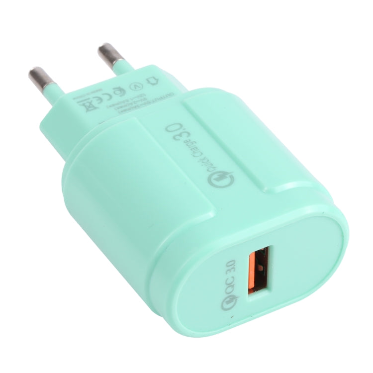 13-3 QC3.0 單USB介面馬卡龍旅行充電器，EU插頭，US插頭