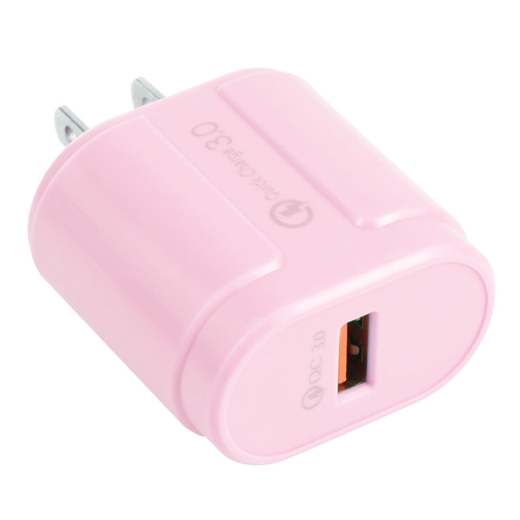 13-3 QC3.0 單USB介面馬卡龍旅行充電器，EU插頭，US插頭