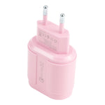 13-222 QC3.0 USB + 2.1A 雙USB埠馬卡龍旅行充電器，EU插頭，US插頭