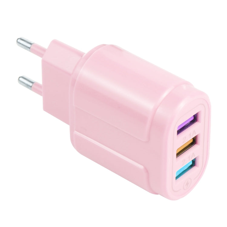 13-222 QC3.0 USB + 2.1A 雙USB埠馬卡龍旅行充電器，EU插頭，US插頭