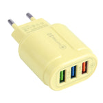 13-222 QC3.0 USB + 2.1A 雙USB埠馬卡龍旅行充電器，EU插頭，US插頭