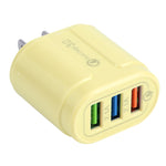 13-222 QC3.0 USB + 2.1A 雙USB埠馬卡龍旅行充電器，EU插頭，US插頭