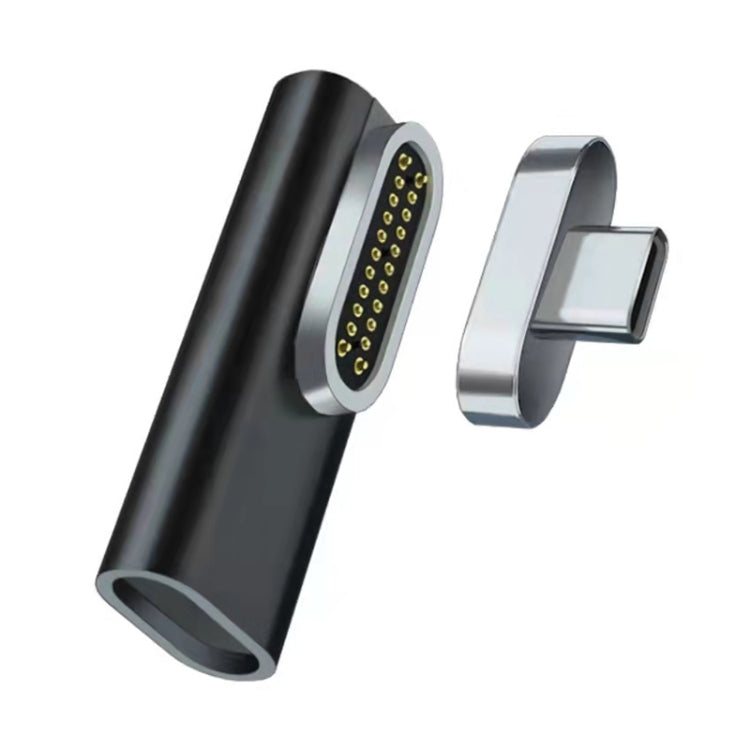 100W USB-C / Type-C 母頭轉 20 針磁吸 USB-C / Type-C 公頭彎頭轉接器