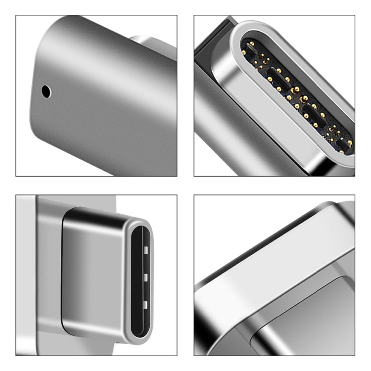 100W USB-C / Type-C 母頭轉 20 針磁吸 USB-C / Type-C 公頭彎頭轉接器