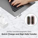 100W USB-C / Type-C 母頭轉 20 針磁吸 USB-C / Type-C 公頭彎頭轉接器