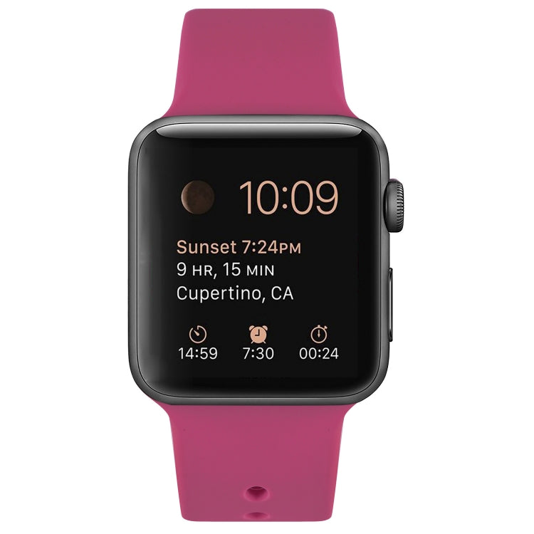 矽膠替換錶帶，適用於Apple Watch Series 7 41mm / 6 & SE & 5 & 4 40mm / 3 & 2 & 1 38mm，7 45mm / 6 & SE & 5 & 4 44mm / 3 & 2 & 1 42mm
