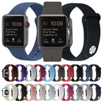矽膠替換錶帶，適用於Apple Watch Series 7 41mm / 6 & SE & 5 & 4 40mm / 3 & 2 & 1 38mm，7 45mm / 6 & SE & 5 & 4 44mm / 3 & 2 & 1 42mm