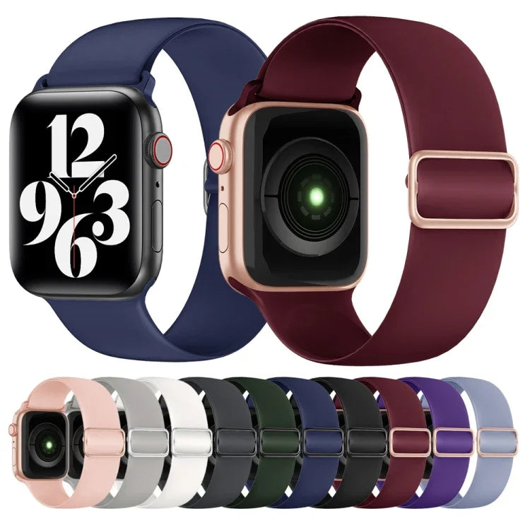 彈性矽膠替換錶帶，適用於 Apple Watch Series，7 45mm / 6 & SE & 5 & 4 44mm / 3 & 2 & 1 42mm