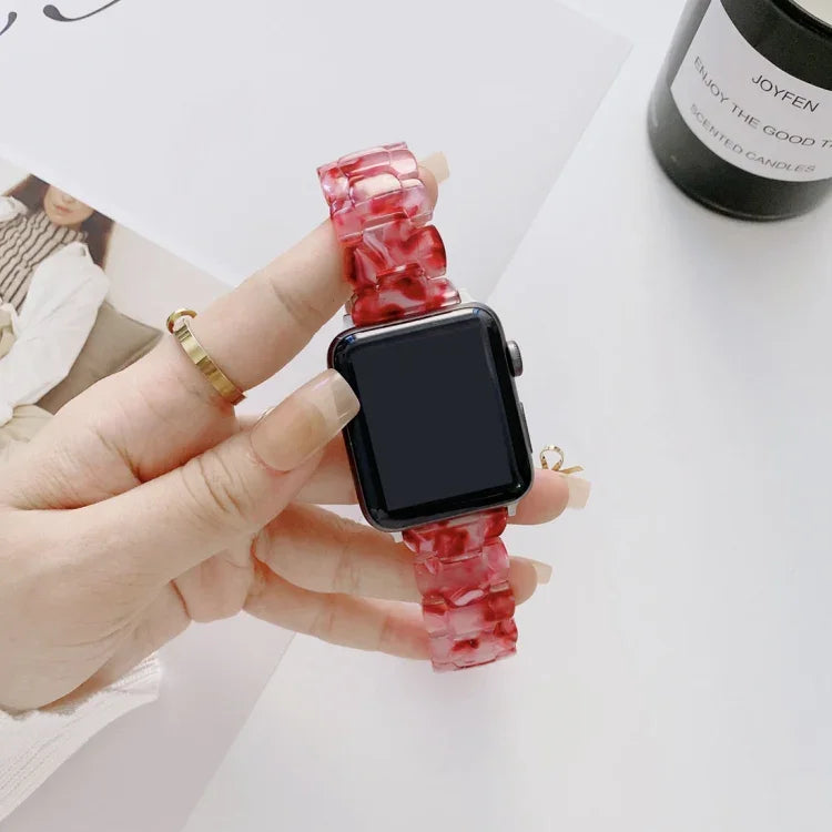 樹脂替換錶帶，適用於 Apple Watch Series，7 41mm / 6 & SE & 5 & 4 40mm / 3 & 2 & 1 38mm，7 45mm / 6 & SE & 5 & 4 44mm / 3 & 2 & 1 42mm